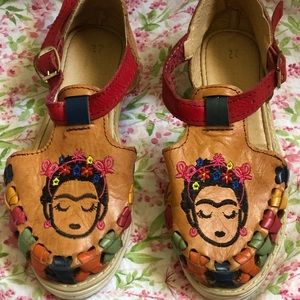 Frida Khalo Embroidered Leather Huarache